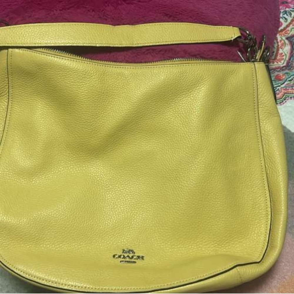 Coach Mustard Leather Shoulder Bag